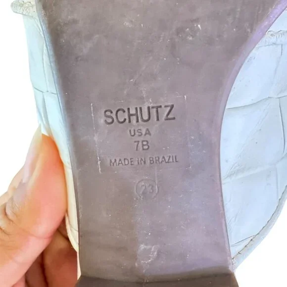 Schutz Women's Savana Braided White Leather Closed Toe Clogs/ Mule  Size 7B - Picture 12 of 12